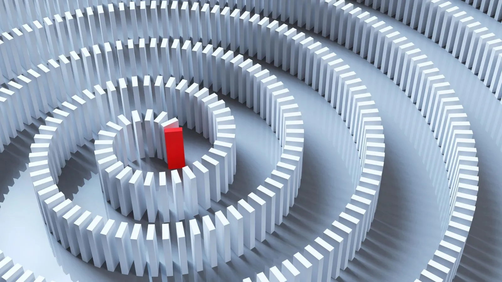 Red domino chain reaction showing leadership in data compliance and audit trails